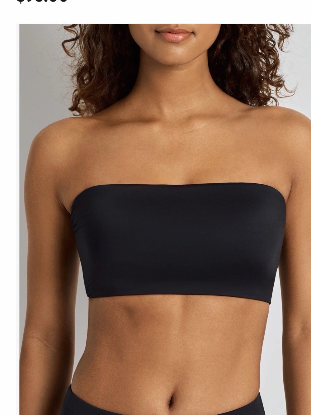 Ralph Lauren Black Strapless Bandeau Bikini Top in Black Size 4